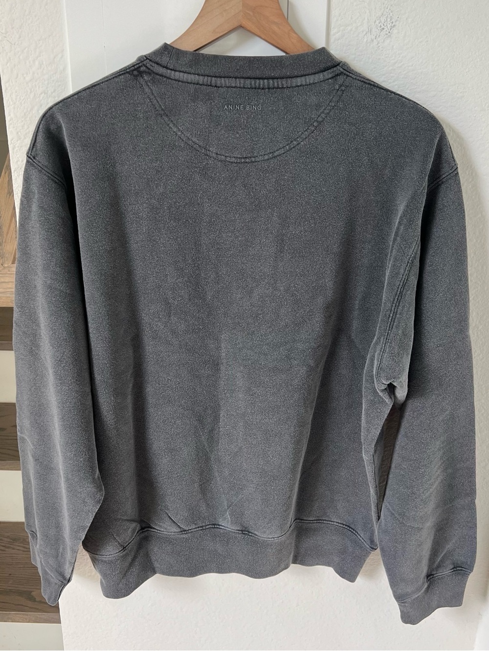 Anine Bing Dallas Ramona Sweatshirt University of Dallas in Washed Black NWT - Picture 3 of 9
